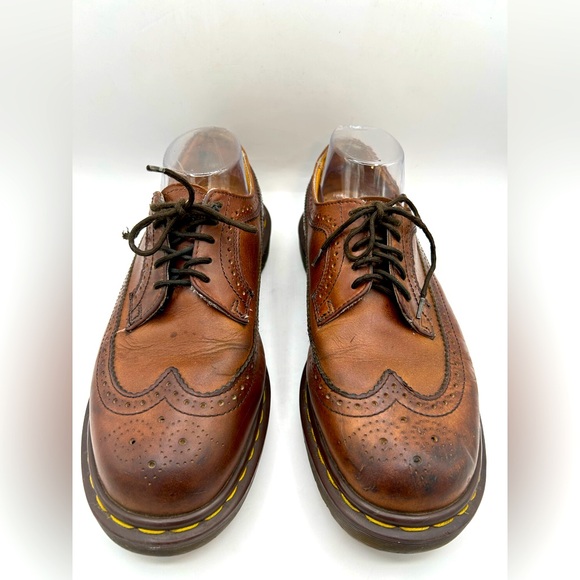 RARE Vtg Dr. Martens 3989 Made in England Wingtip Brown Brogues Oxfords Shoe 90s - Picture 5 of 14